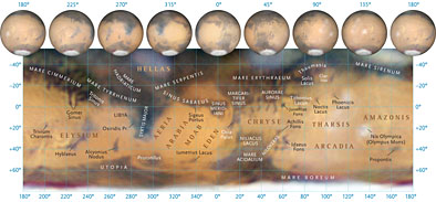 Features on Mars in 2012