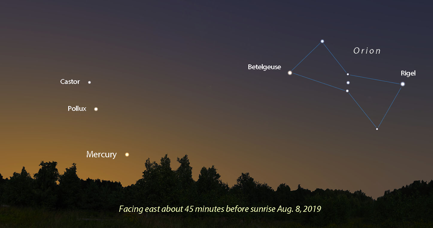 Displaying Mercury's favorable elongation in August