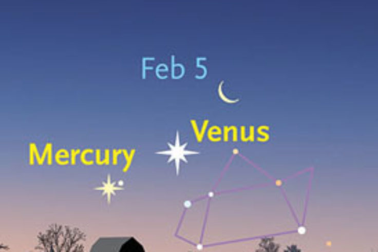 Mercury Venus and Moon on February 5th