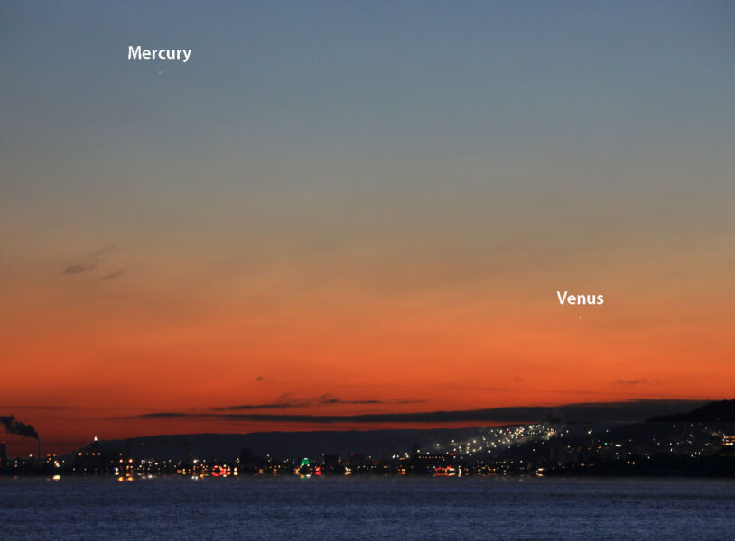Mercury and Venus at dusk