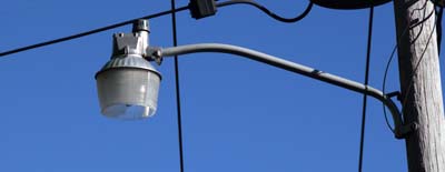 Mercury-vapor streetlight in Bar harbor