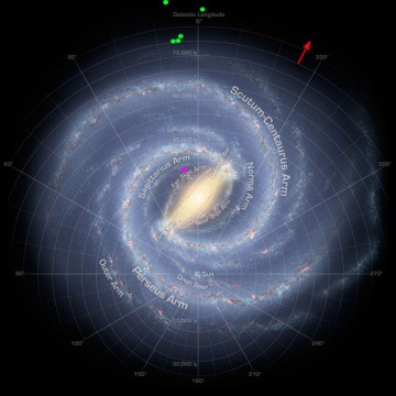 Cepheids on Milky Way map