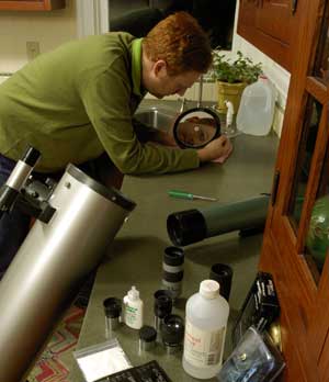 Telescope optics cleaning