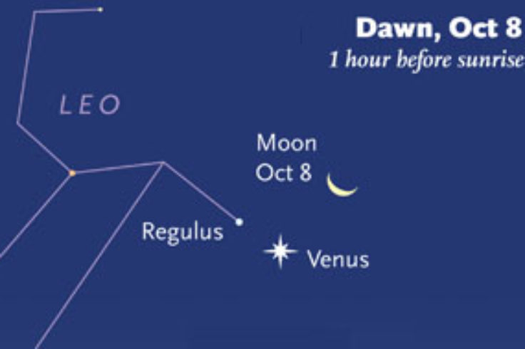 Moon-Jupiter-Mars on October 9th