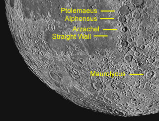 Moon southwestern quadrant