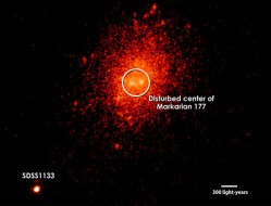 Dwarf galaxy and its ejected black hole?