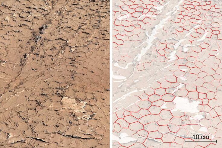 Tracing mud cracks on Mars