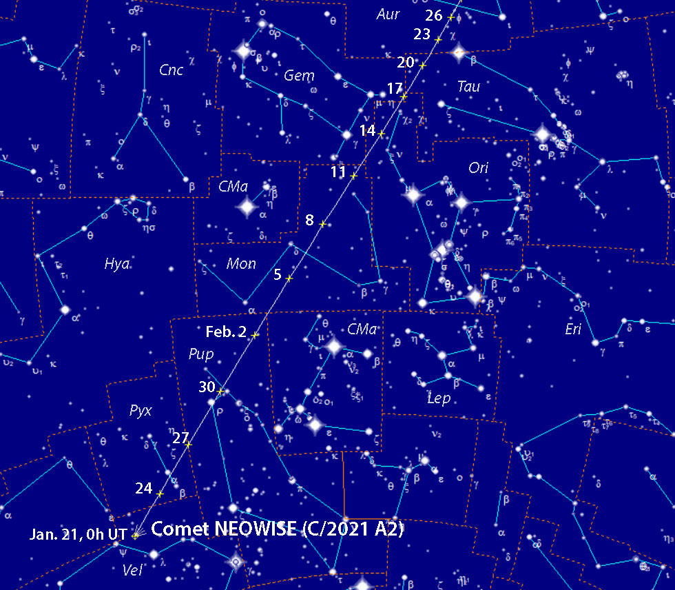 Comet NEOWISE finder chart