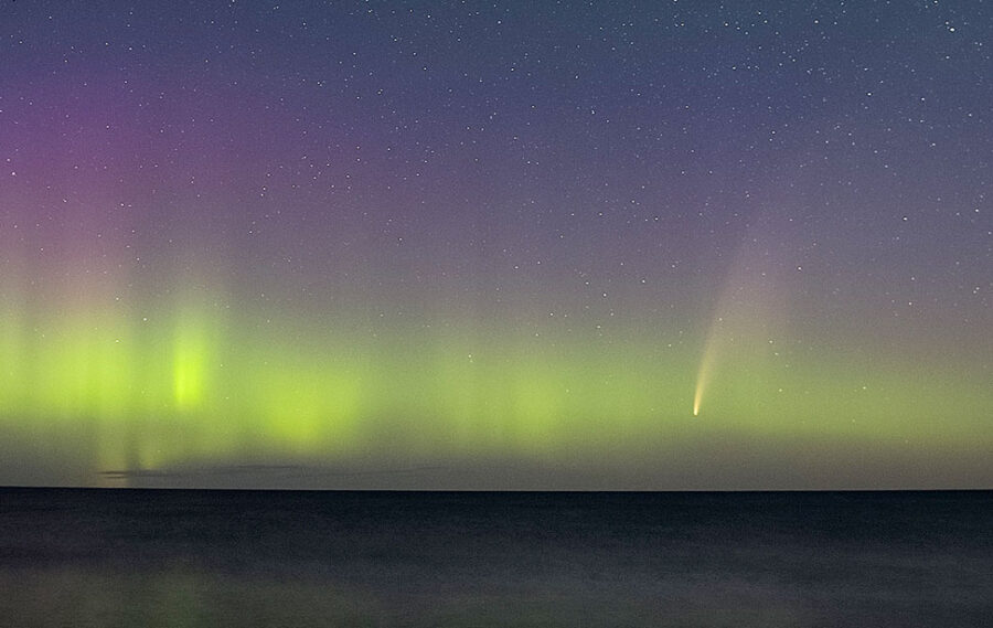 Comet NEOWISE above Lake Superior