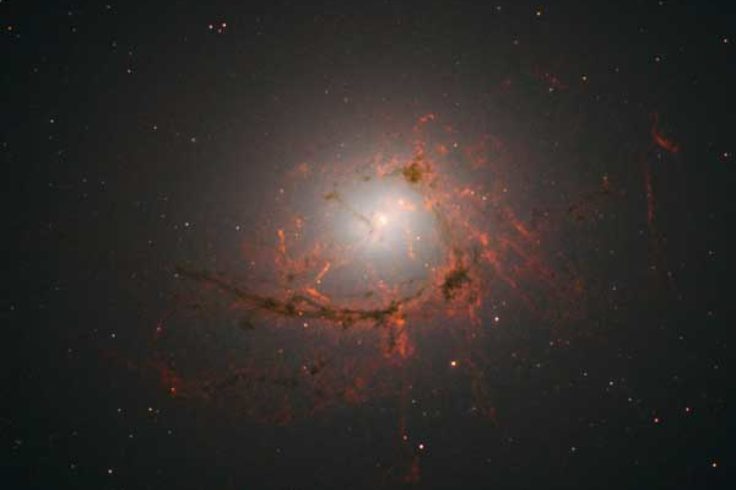 Tangled dust filaments around NGC 4696