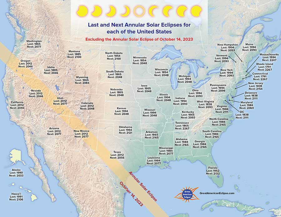 Where To See The Two Great North American Eclipses Sky Telescope   Next And Last Annular Solar Eclipses Over The United States 