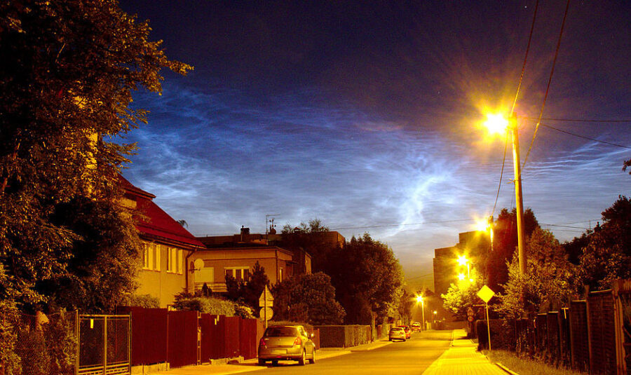 Noctilucent clouds over Krakow