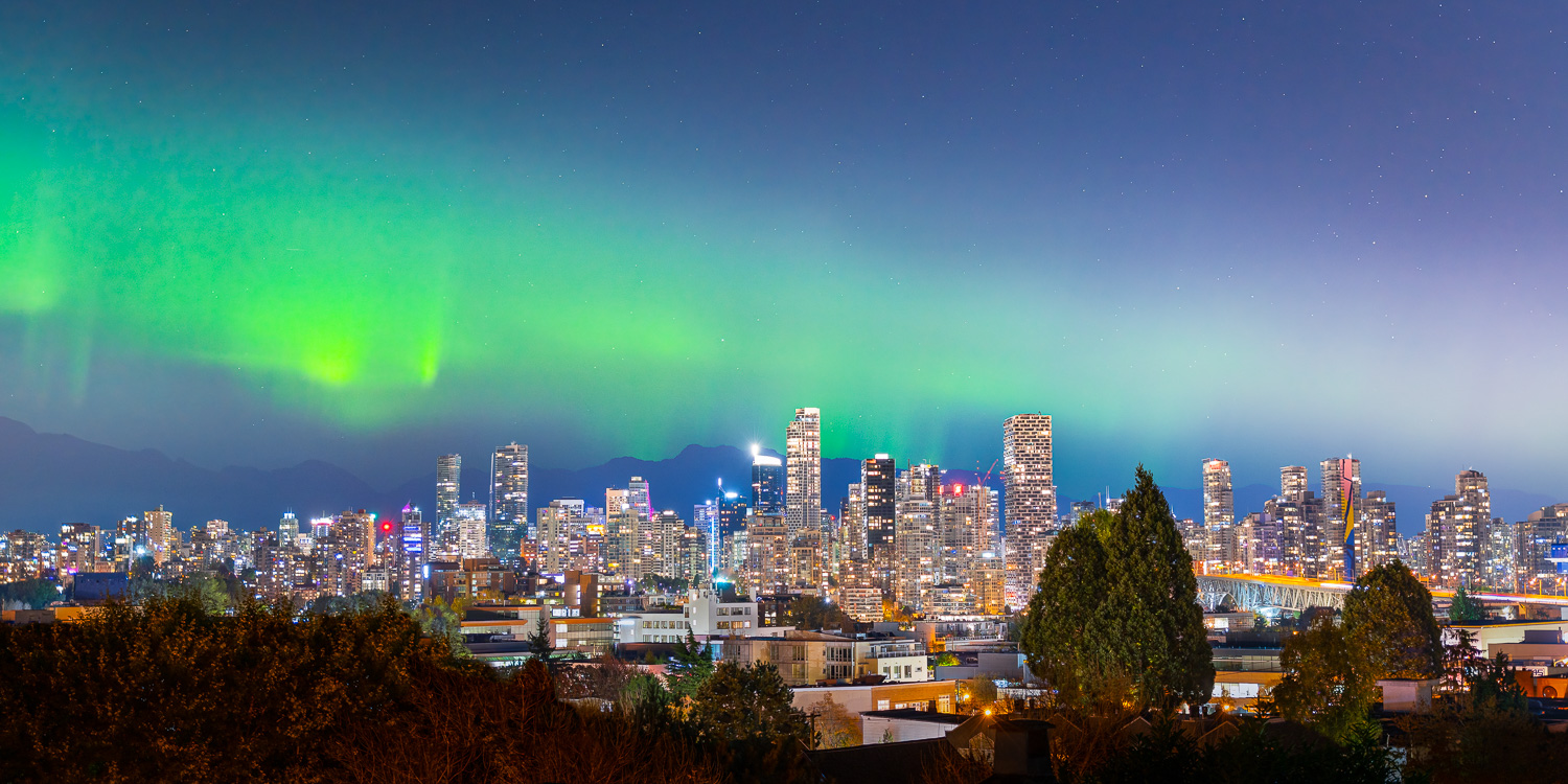Aurora Borealis over Vancouver Skyline Sky & Telescope Sky & Telescope