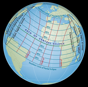 Path of November 2013's hybrid solar eclipse