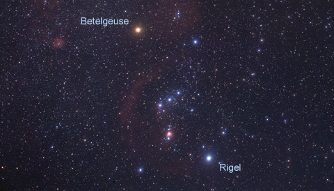 Betelgeuse and Rigel in Orion