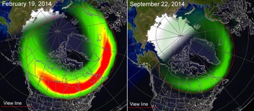 Like a living thing, the oval expands and contracts depending on how disturbed Earth's magnetic domain becomes.