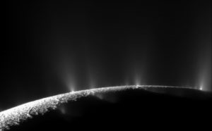 Picture of plumes of Enceladus