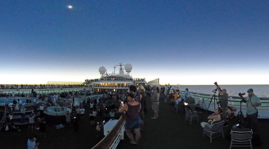 Pacific Explorer panorama during totality