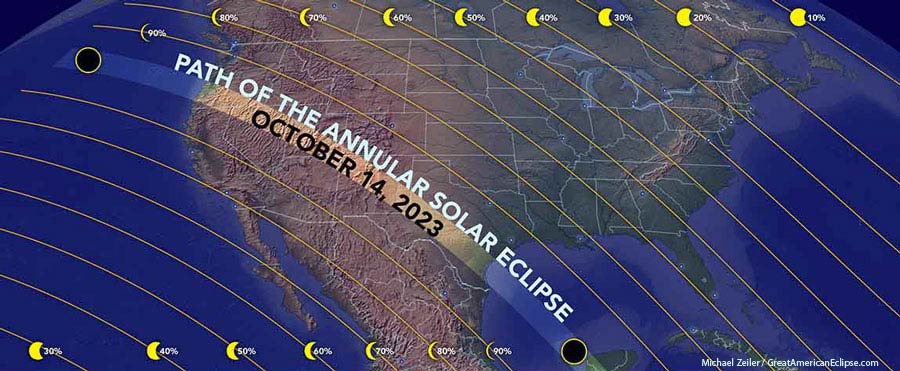 Path of Annular Eclipse October 2023