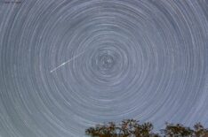 Meteor and Polaris startrails  