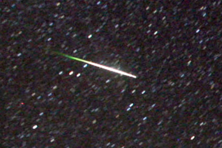 Colorful Perseid fireball
