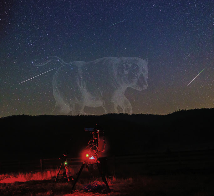 Perseids crossing Ursa Major