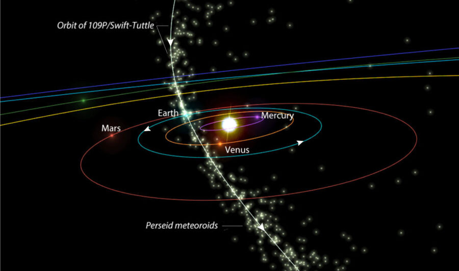 Perseids in space