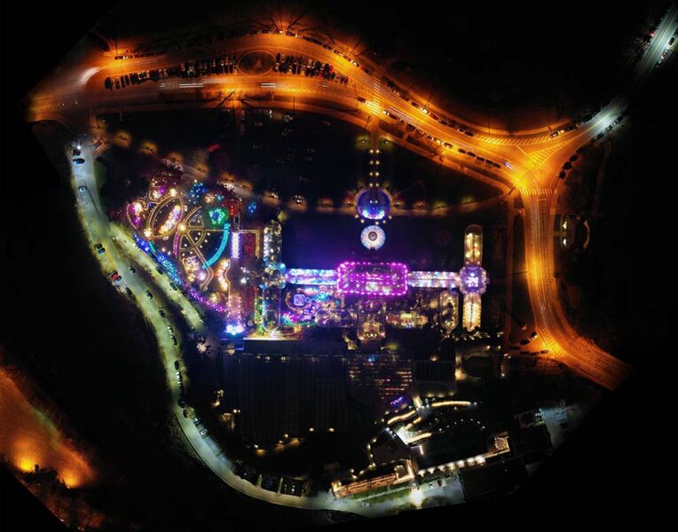 Phipps Conservatory photographed from above