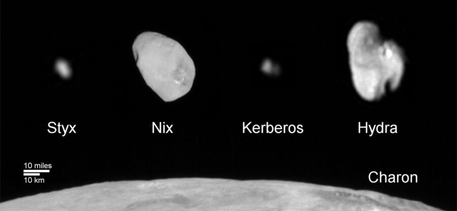 Family portrait of Pluto's moons