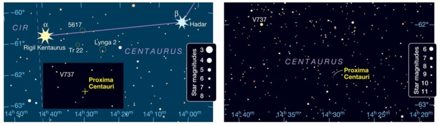 Proxima Centauri sky chart