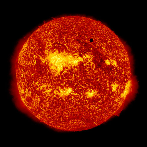 Venus Crosses Active Sun
