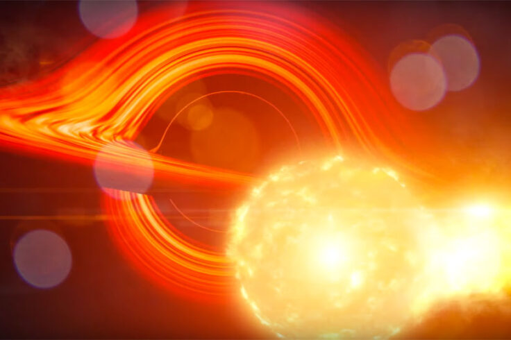 Supermassive black hole devouring a star