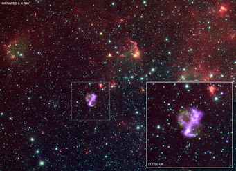 Astronomers think that this supernova remnant, SNR 0104, is the remains of a Type Ia supernova.