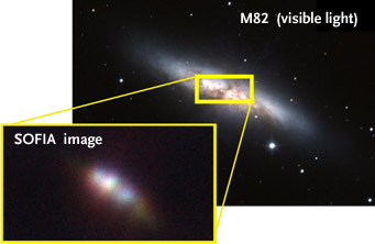 SOFIA view of galaxy M82