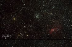 Nova V1405 cas outburst and dimming  