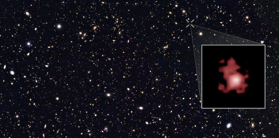 Fuzzy blob insest in field of galaxies