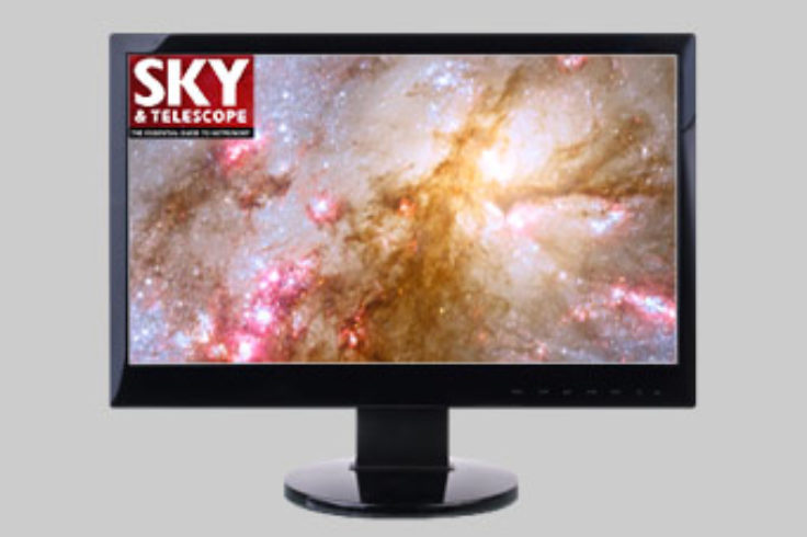 Computer with Sky & Telescope logo
