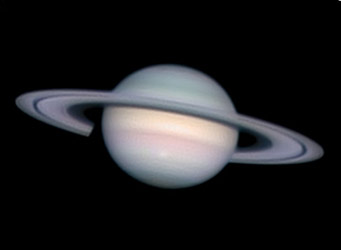 Saturn with white spot, April 23, 2008