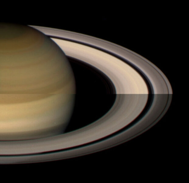 The brightness of Saturn's rings