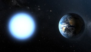 white dwarf and Earth size comparison