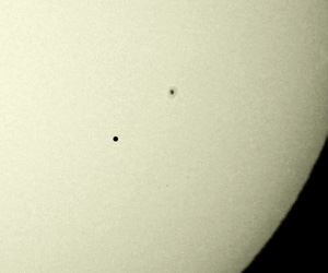 Close-up of Mercury and Sunspot