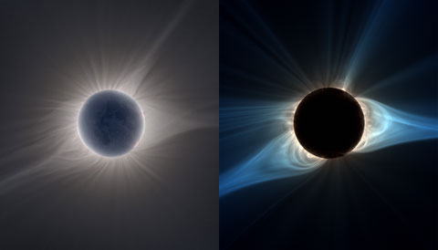 Comparison of observed and simulated solar corona