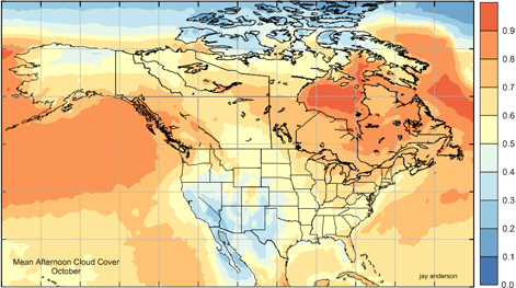 Likely cloud cover for October 23rd's solar eclipse