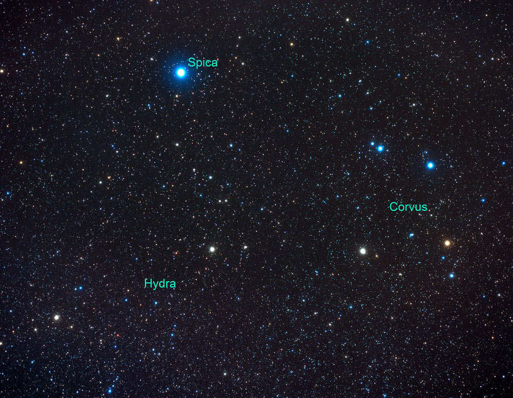 Spica and Corvus photo (NASA-ESA)