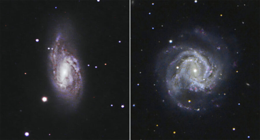 Two spiral galaxies