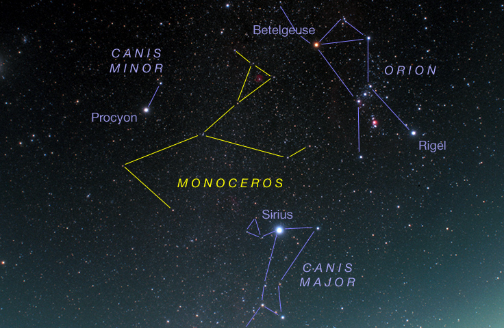 Star chart for Monoceros