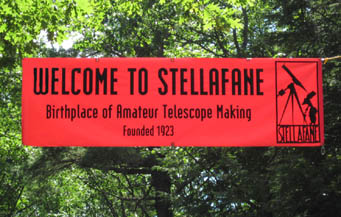Stellafane's welcome banner