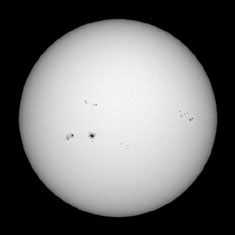 Sun with sunspot group