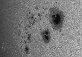 Close-up of sunspot group AR 1944
