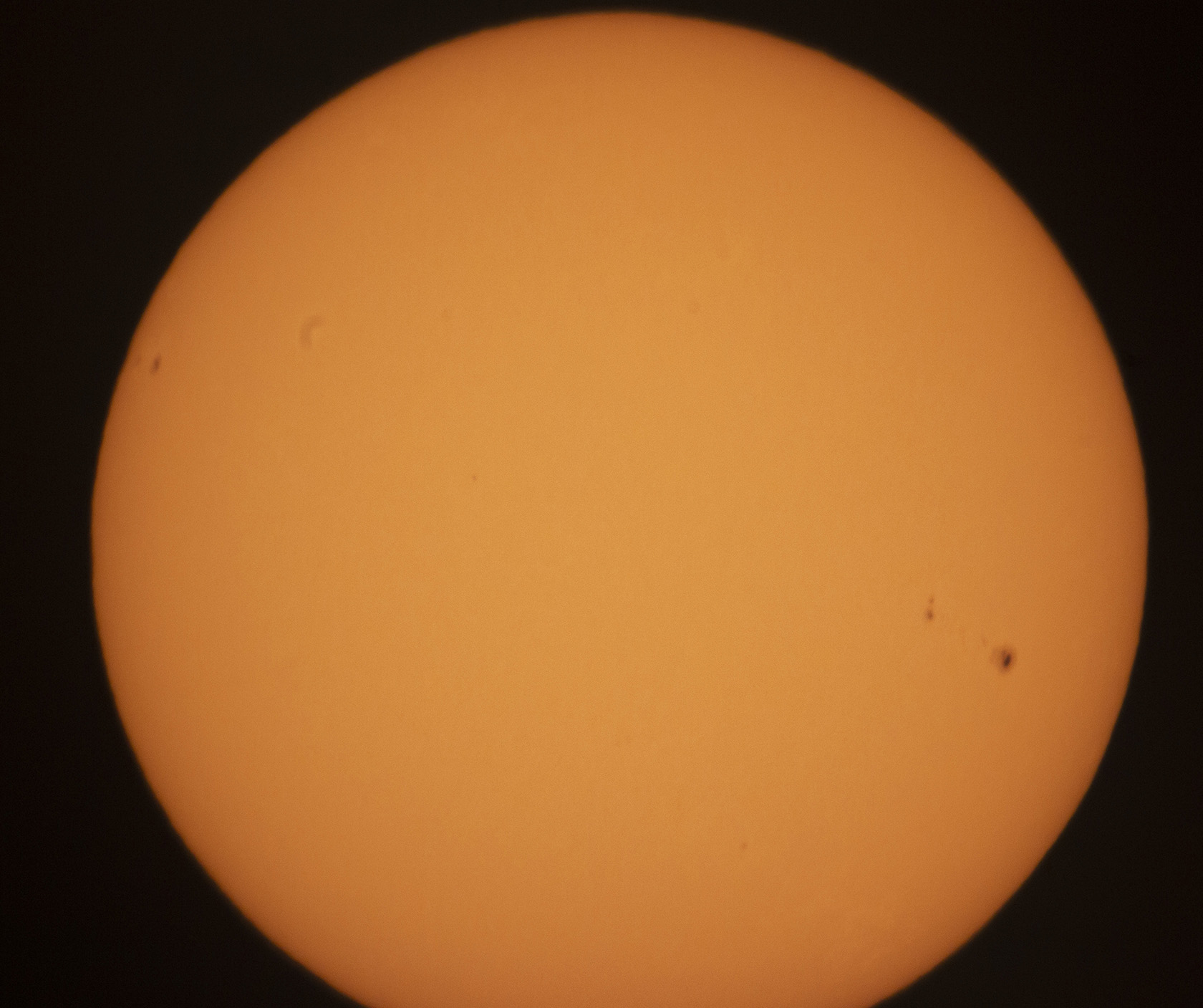Sun through a homemade solar filter - Sky & Telescope - Sky & Telescope